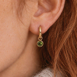 Aurora Green Crystal Hoops