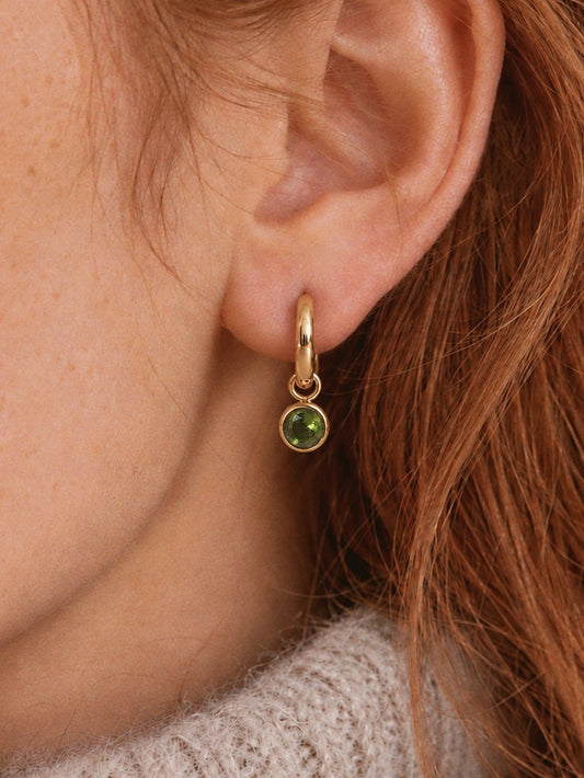 Aurora Green Crystal Hoops