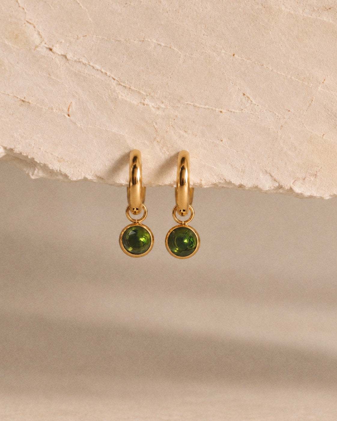 Aurora Green Crystal Hoops