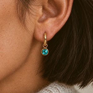 Aurora Blue Crystal Hoops