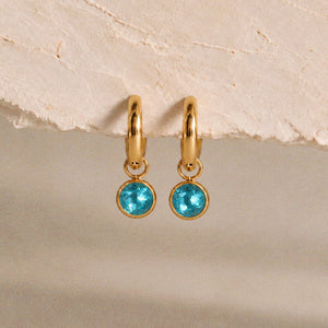 Aurora Blue Crystal Hoops
