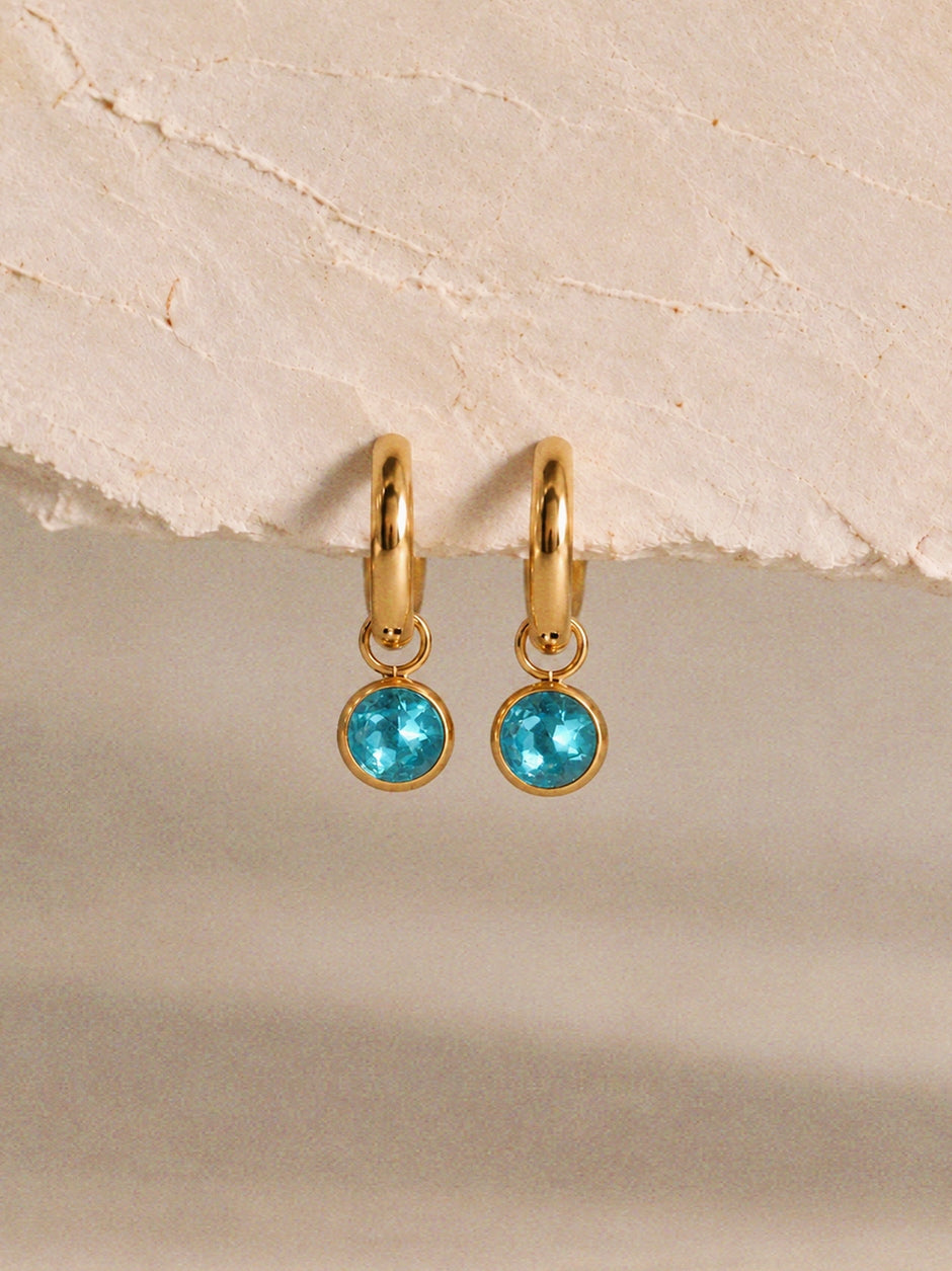 Aurora Blue Crystal Hoops
