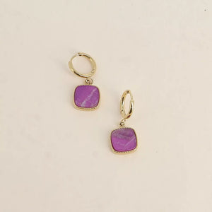 Zoe Amethyst Hoops