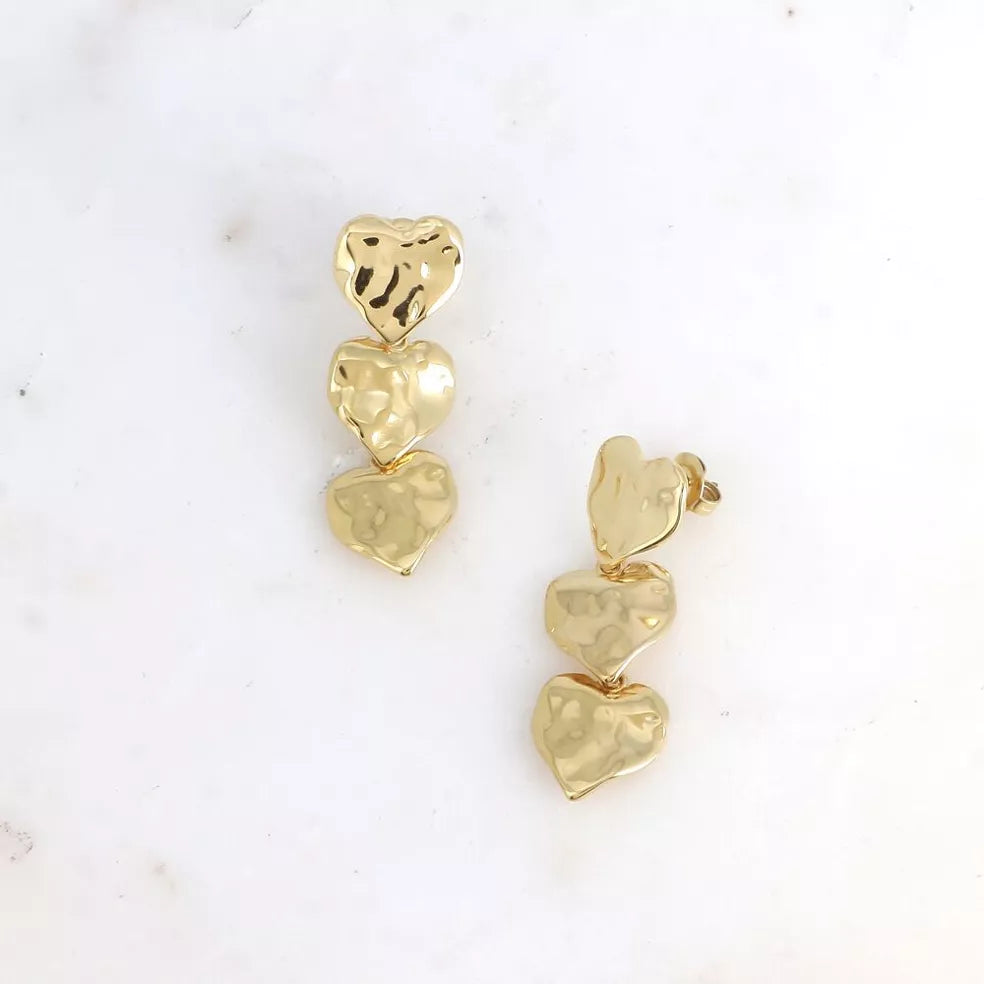 Margot Heart Earrings in Gold