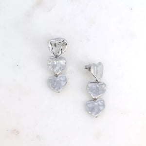 Margot Heart Earrings in Silver