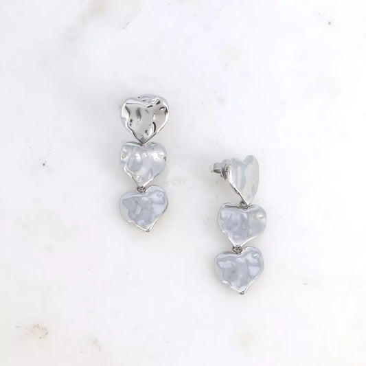 Margot Heart Earrings in Silver