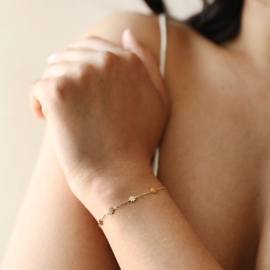 Gold Stainless Steel Starry Bracelet