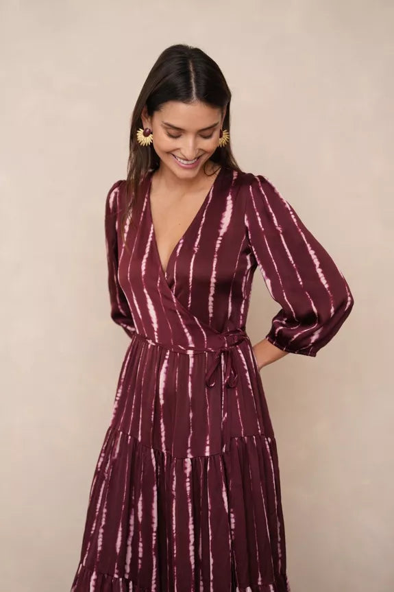 Ana Tie-Dye Print Wrap Dress