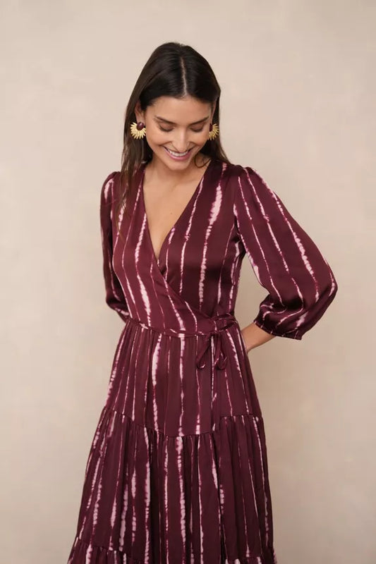 Ana Tie-Dye Print Wrap Dress