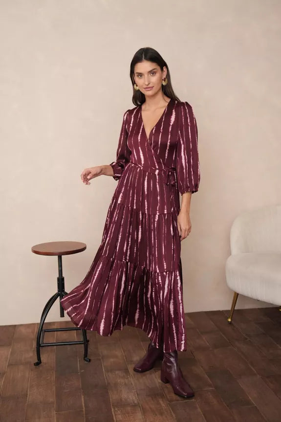 Ana Tie-Dye Print Wrap Dress