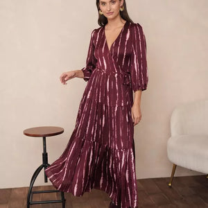 Ana Tie-Dye Print Wrap Dress