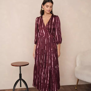 Ana Tie-Dye Print Wrap Dress