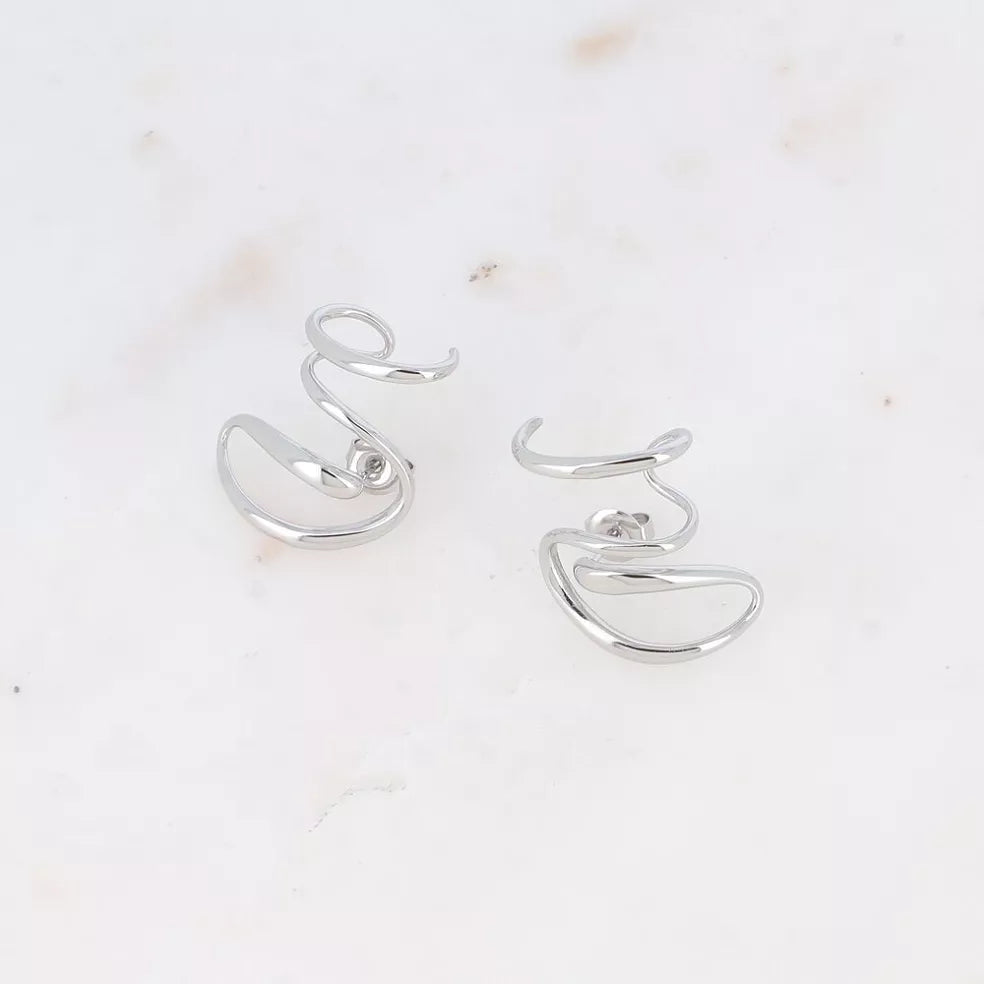 Emily Cuff Earrings in Silver Colour