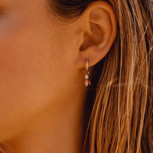 Emma Mini Hoops Green