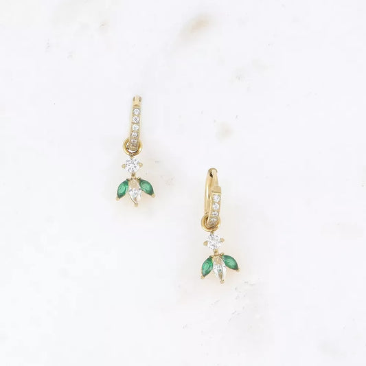 Emma Mini Hoops Green