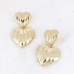 Kardia Heart Earrings in Gold