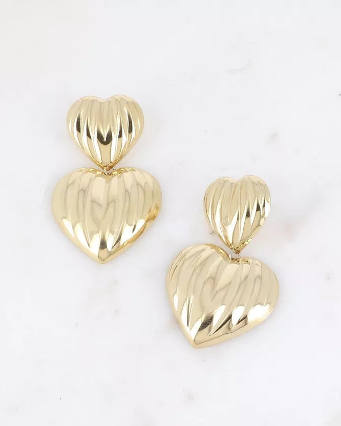 Kardia Heart Earrings in Gold