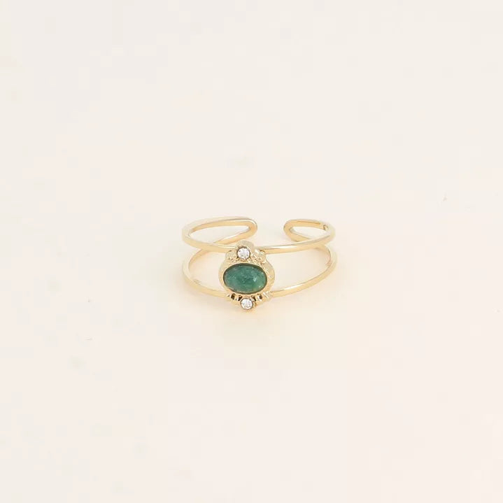 Delicate Green Gemstone Ring