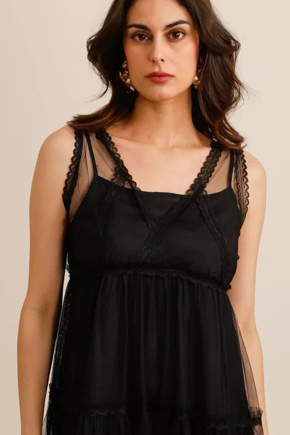 Tulle midi dress