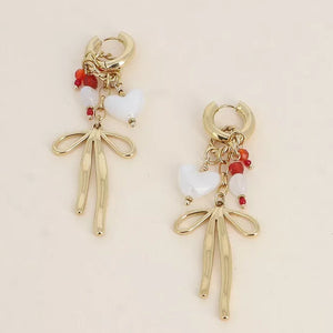 Manon Heart & Bow Earrings
