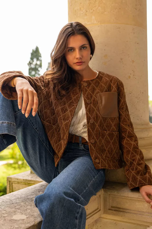 Anouk Quilted Velvet Jacket