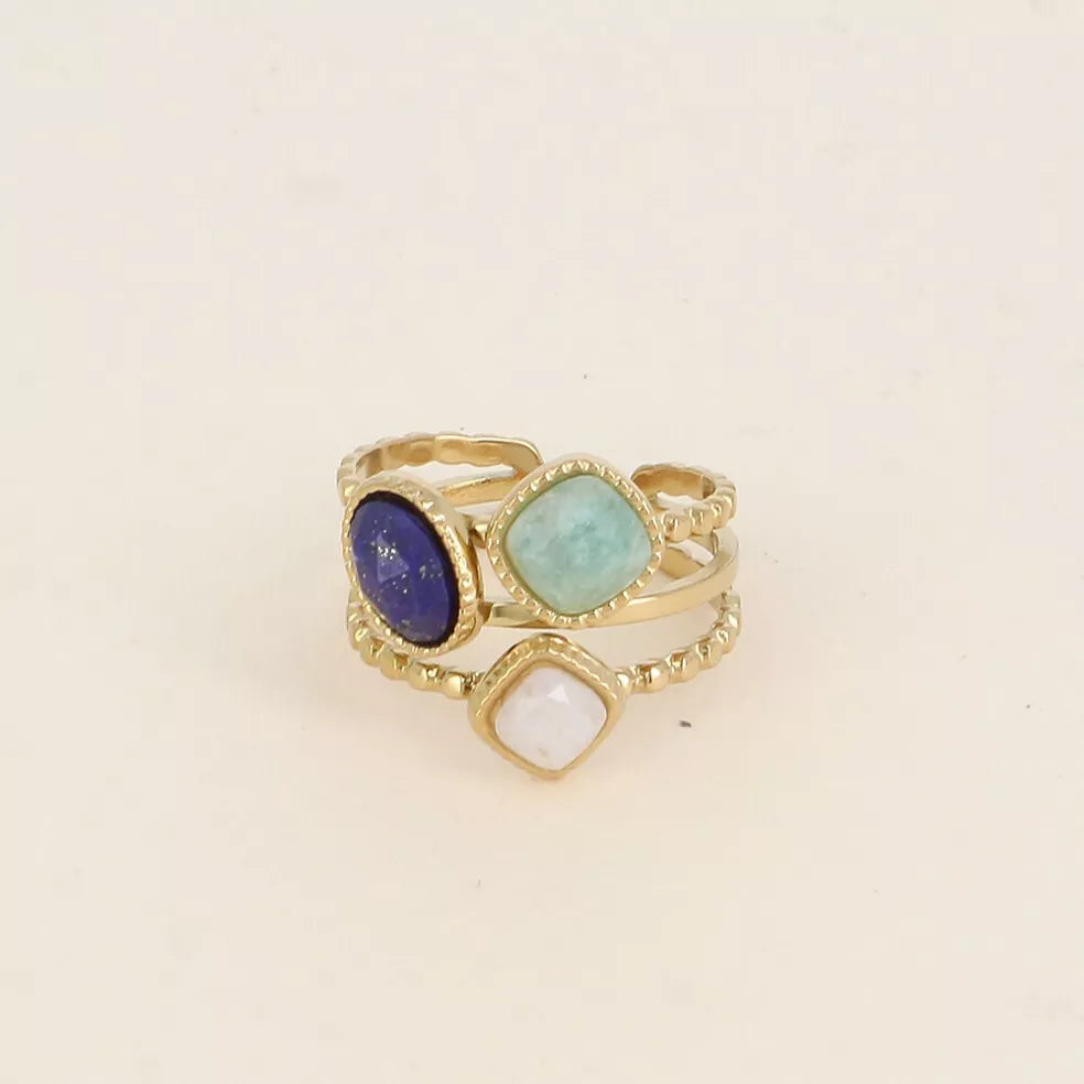 Gladys Gemstone Ring in Blue