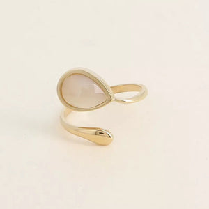 New Weronika white quartz Ring Gold