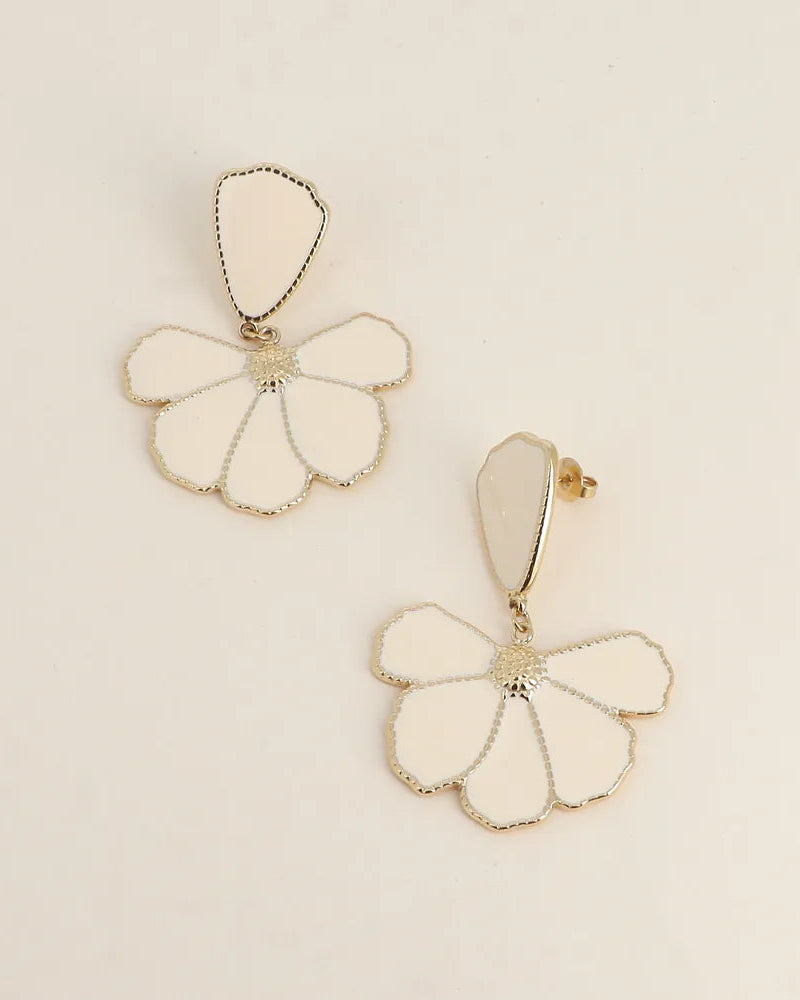 Blanche Statement  Flower Earrings