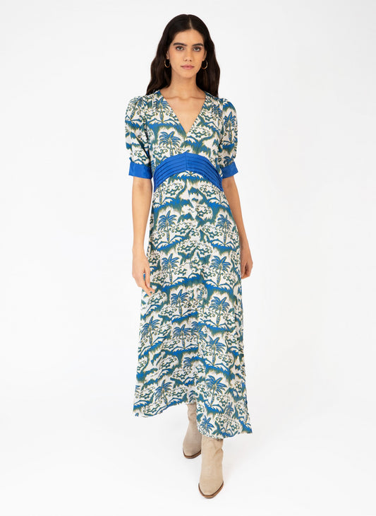 Ozyra Palmita Blue Fluid Dress