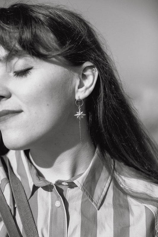 Signature Chain Earrings /  StarJoy in Silver Colour
