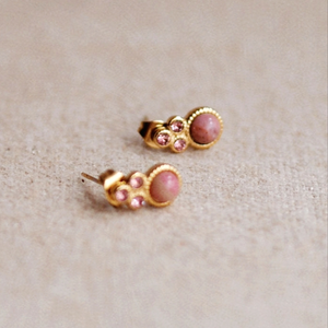 Virginie Pink Stud Earrings