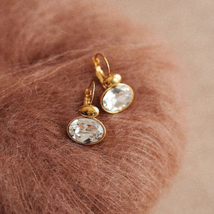 Timeless Swarovski Stone Hoops / Silver
