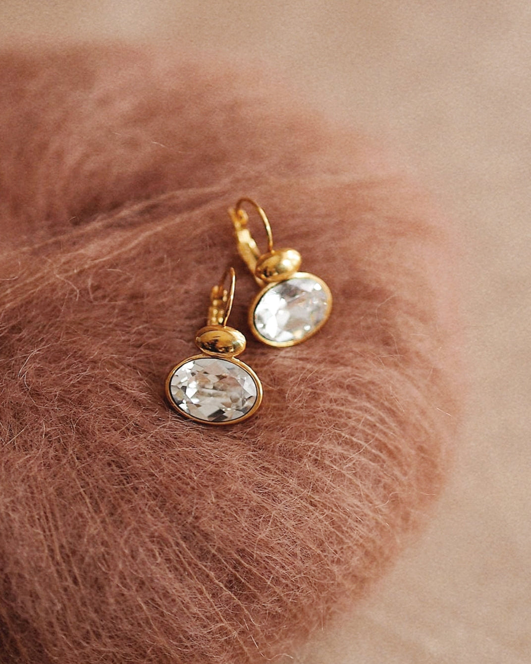Timeless Swarovski Stone Hoops / Silver