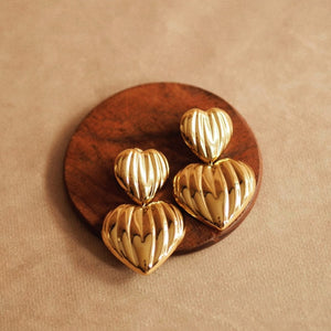 Kardia Heart Earrings in Gold