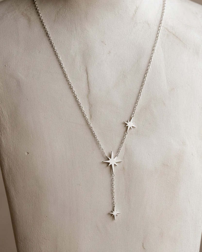 New Aubrey Stars Necklace in Silver