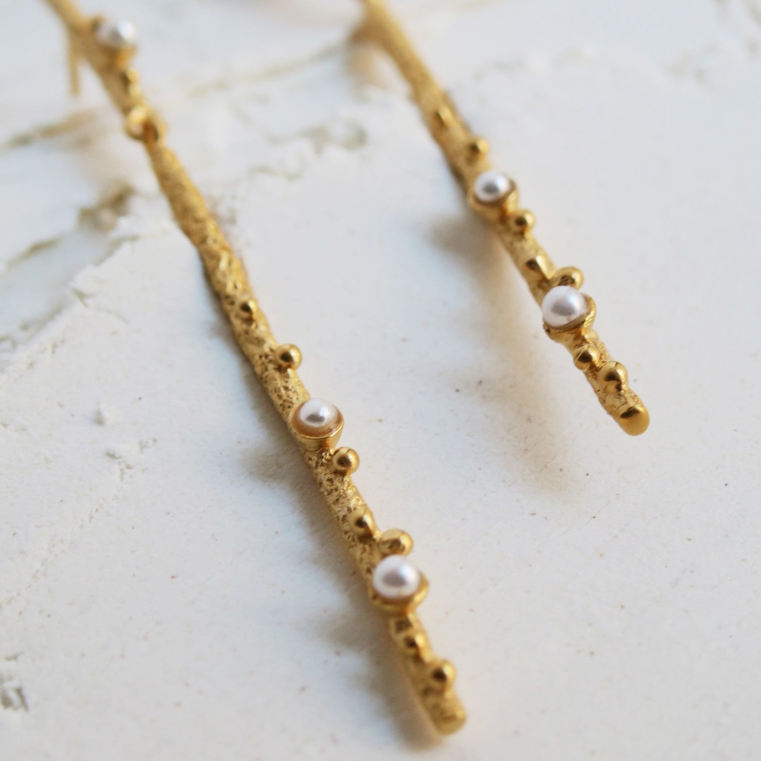 Long Golden Earrings Guspira