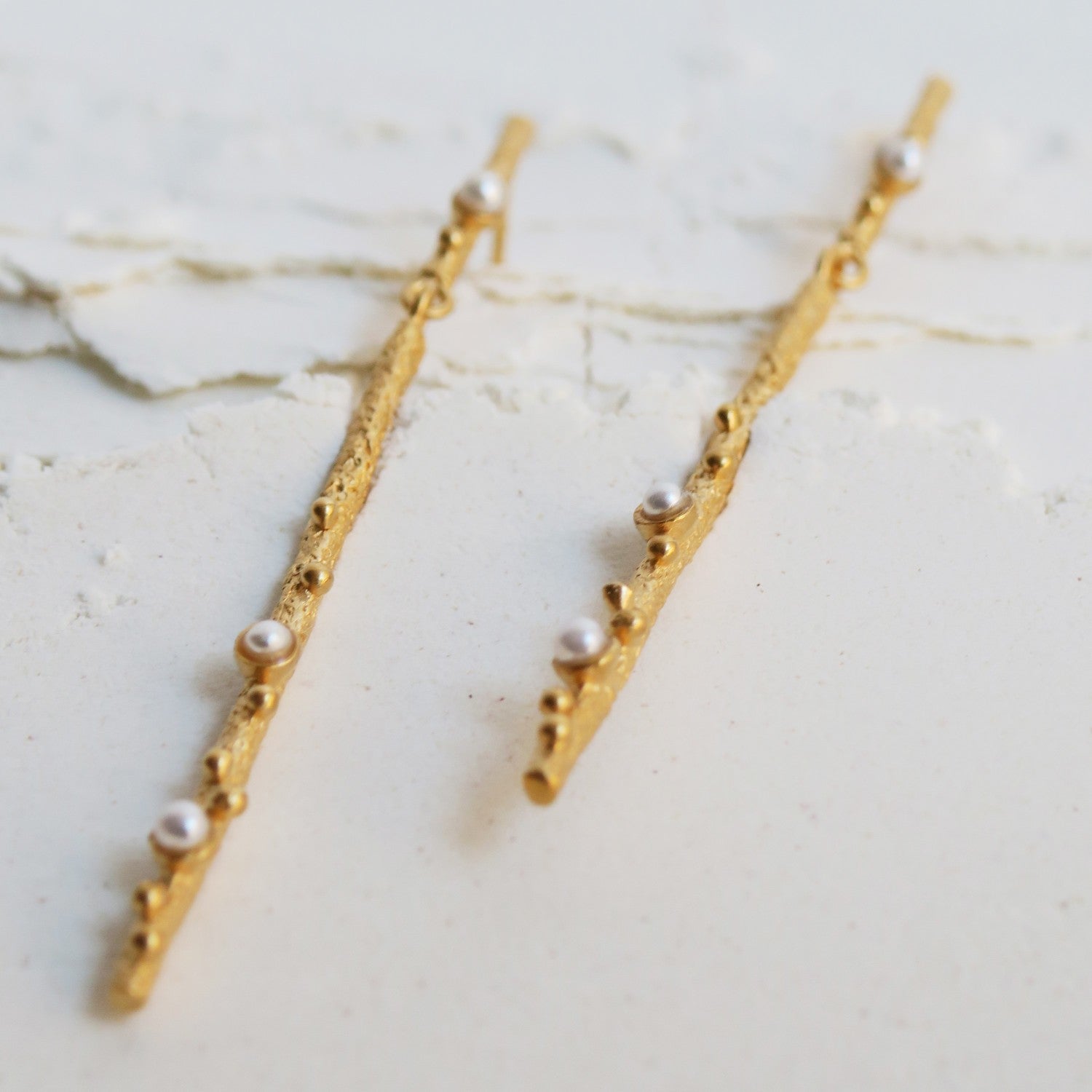 Long Golden Earrings Guspira