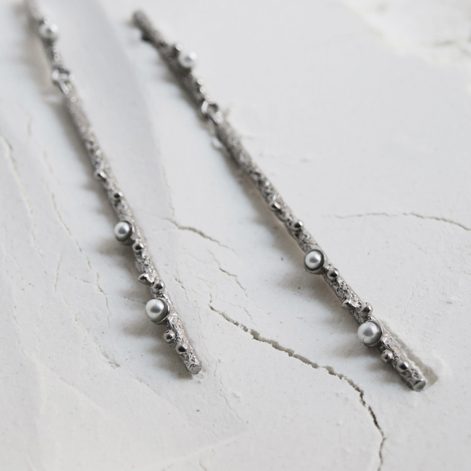 Long Silver Earrings Guspira