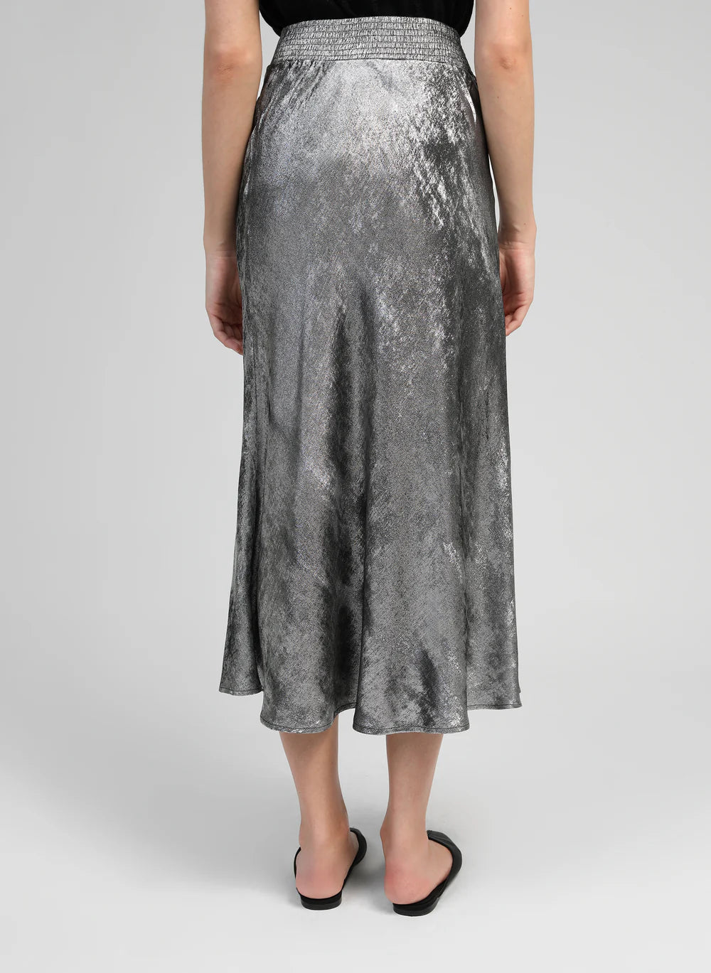 Janyma Silver Midi Skirt