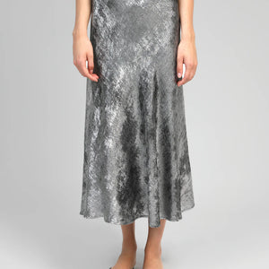 Janyma Silver Midi Skirt