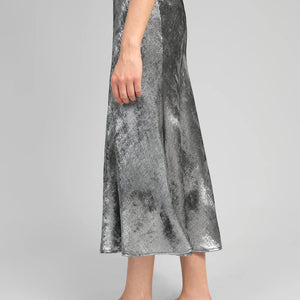 Janyma Silver Midi Skirt