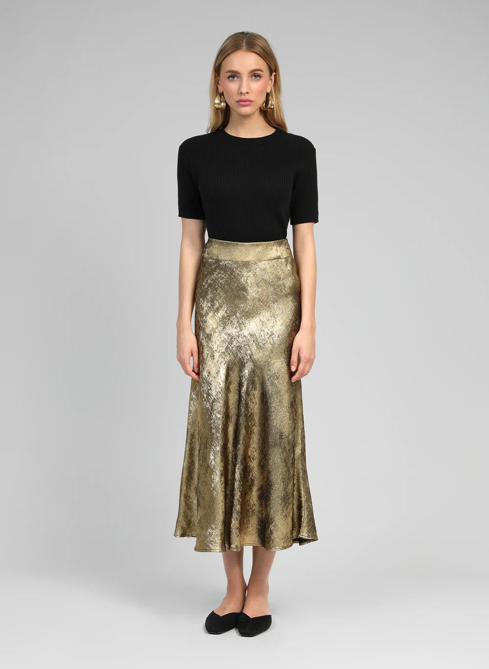 Janyma Bronze Midi Skirt