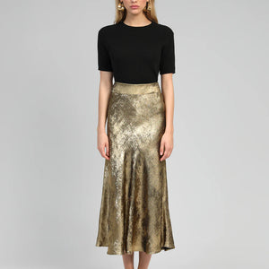 Janyma Bronze Midi Skirt