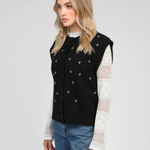 Cardigan Sans Manche Nolwen Noir