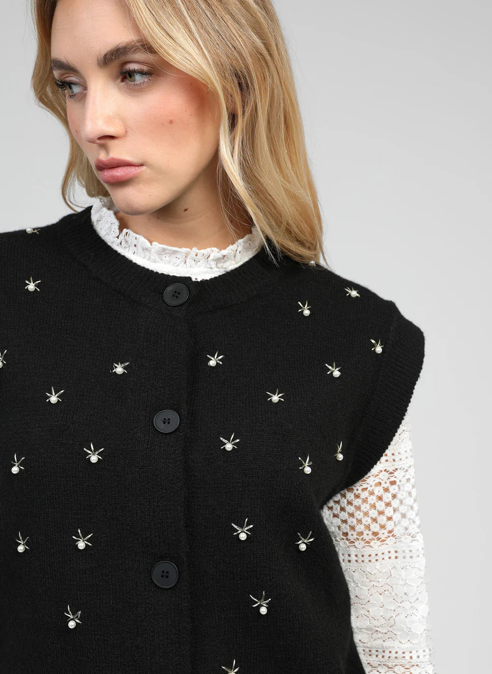 Cardigan Sans Manche Nolwen Noir