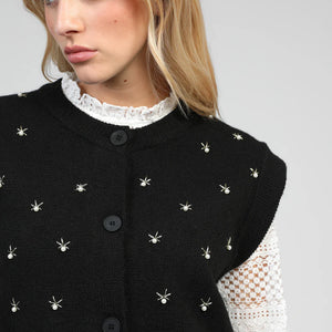 Cardigan Sans Manche Nolwen Noir