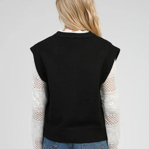 Cardigan Sans Manche Nolwen Noir