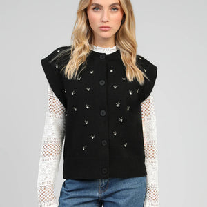 Cardigan Sans Manche Nolwen Noir