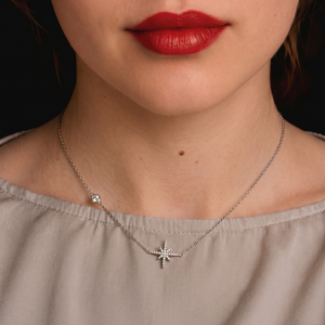 Delicate Zirconia Star Necklace in Silver