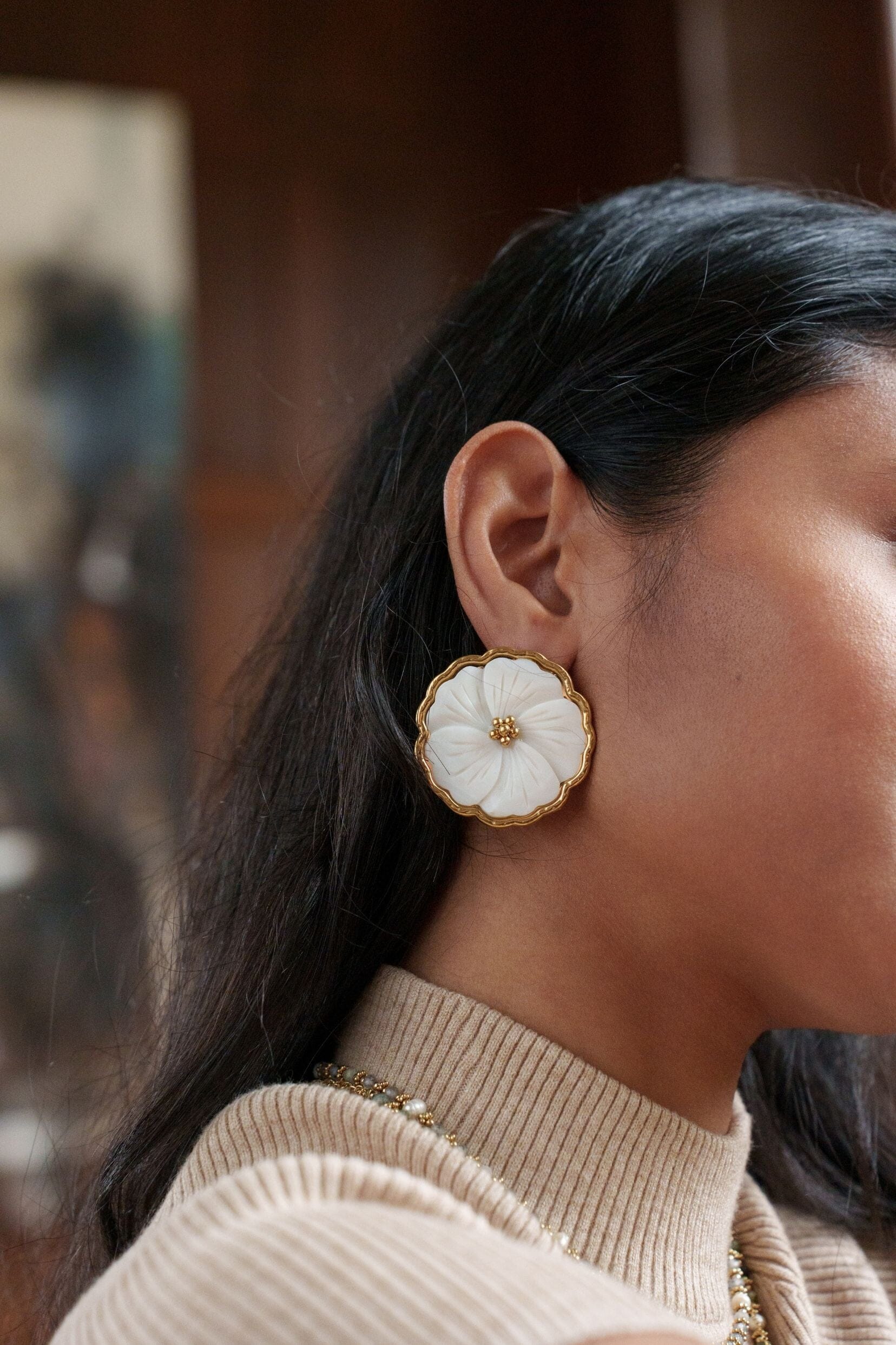 Gladys Large Floral Earrings